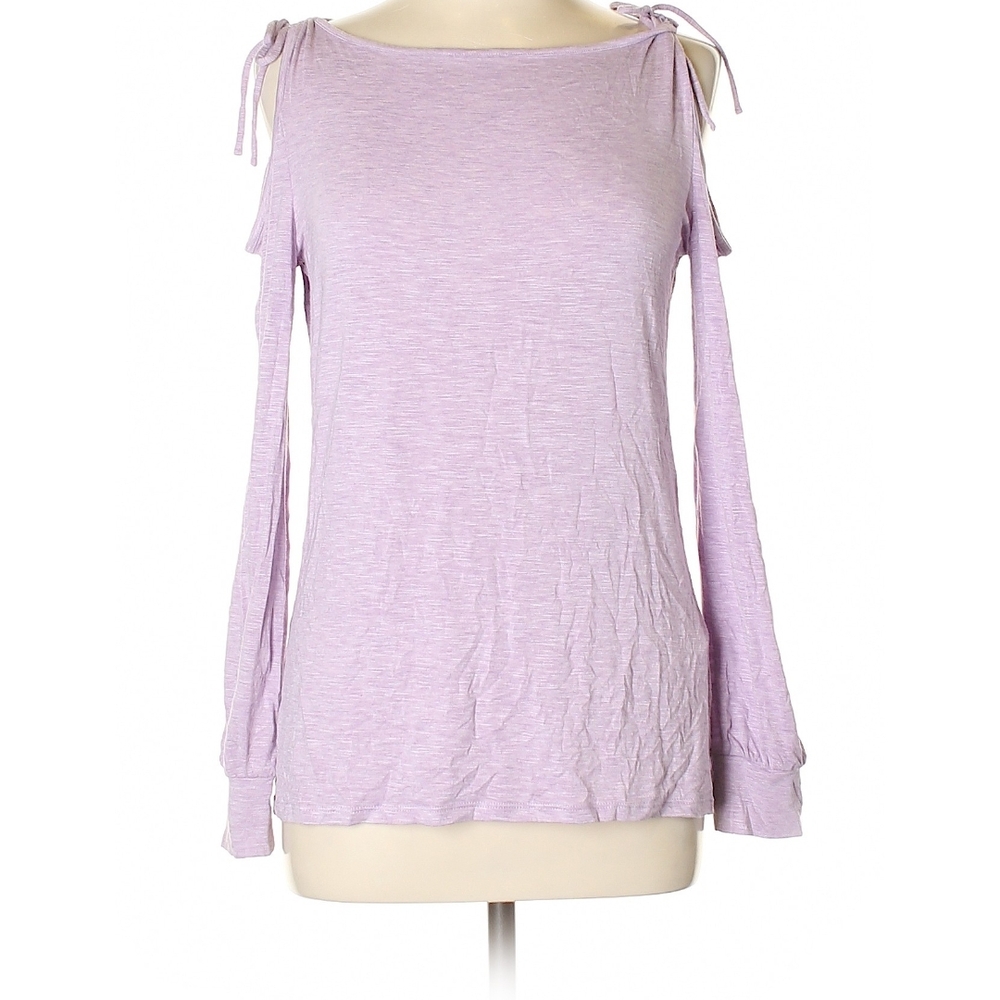 White House Black Market Lilac Cold Shoulder Blouse
